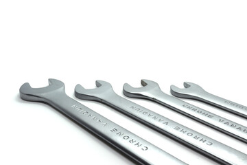 Wrench set on white background for background and design and decoration