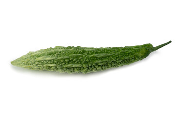 bitter melon, bitter gourd, bitter squash vegetable fruit isolated on white background