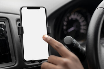 Blank phone screen in a autonomous car