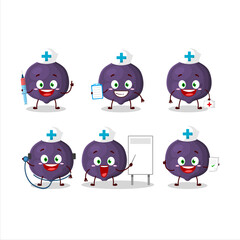 Doctor profession emoticon with fig cartoon character