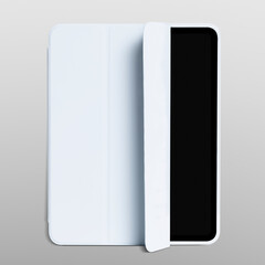 White digital tablet case mockup