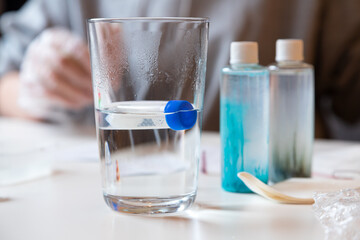 Chemistry education and training concept. Close-up Test Tube Chemical Element Glass Boiling Water Create Chemical Reaction Chemical Experiment Crystal Growth