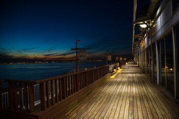 千葉県　海ほたると東京湾アクアライン周辺の夜景風景