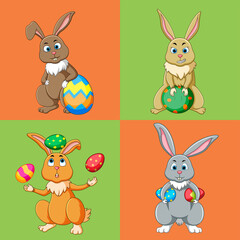 rabbits cartoon illustration
