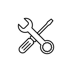Repair tools icon vector. tool icon vector. setting icon vector. Wrench and screwdriver. support, Service