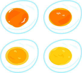 半熟の茹で卵と固茹で卵