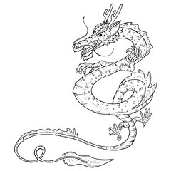 Dragon Lun. Vector Chinese dragon.