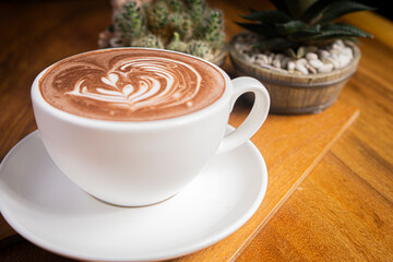 a cup of coffee latte