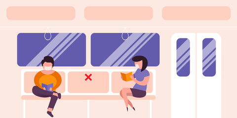 SOCIAL DISTANCING ILLUSTRATION