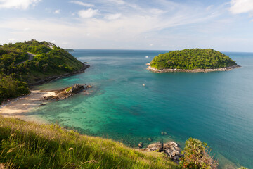 Naklejka premium View of an island and a bay, Phuket, Thailand