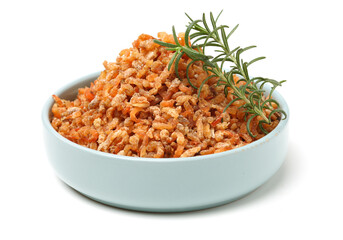 dried shrimp on white background 