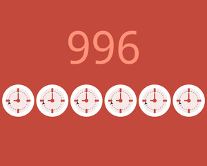 996 working hour system in china vector