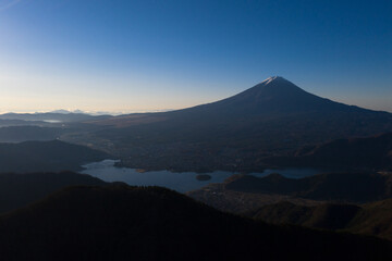 富士山　富士五湖　河口湖　新道峠　朝焼け