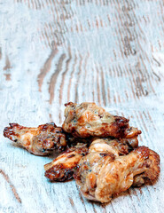 Chicken wings surrounded by rustic background
