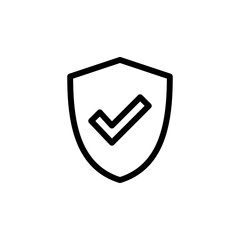 Shield check mark  icon vector. Protection approve sign. Safe icon vector