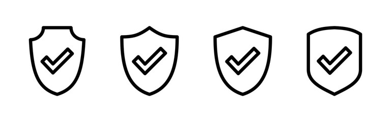 Shield check mark  icon vector. Protection approve sign. Safe icon vector