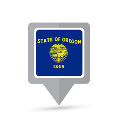Oregon state flag map icon