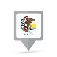 Illinois state flag map icon