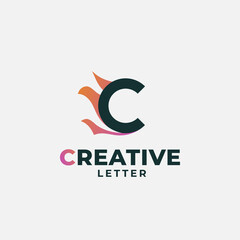 Letter C logo, monogram logo, creative letter design concept
