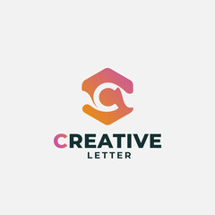 Letter C logo, monogram logo, creative letter design concept