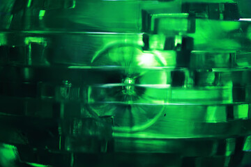 The concept design, abstract green geometric background, architectural glass construction