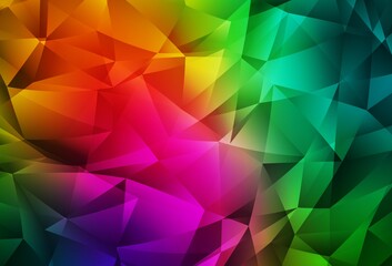 Fototapeta premium Dark Multicolor vector shining triangular background.