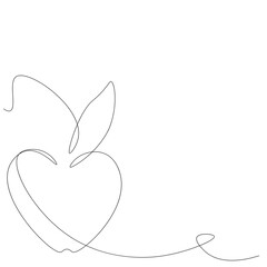 Apple icons on white background one line drawing, vector illustration