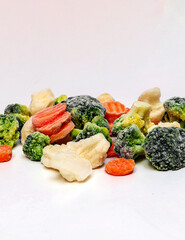 Vegetables served on a plate surrounded by white background