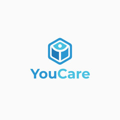 Creative care logo, care design concept, happy logo concept, love design