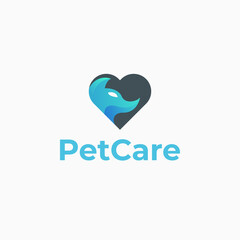 Pet care logo, animal design concept, health logo, animal lover logo concept