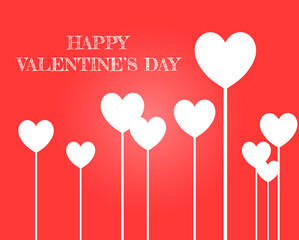 Fototapeta na wymiar Valentine's day background with hearts. Vector illustration. R ed coloured wallpaper with heart shapes