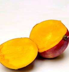 Mangoes surrounded by white background