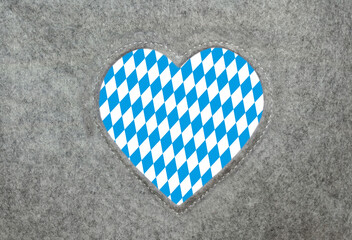 Heart of felt with plaid pattern