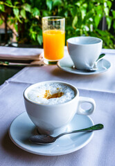 Cup of Cappuccino at a cafe