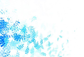 Light BLUE vector elegant template with leaves.
