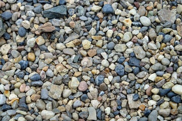 colorful small pebble and stone for background texture.