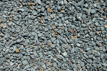 Road gravel. Gravel texture. Crushed Gravel background. Pile of Stones texture. Industrial coals