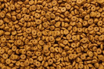 Dry dog and cat food background