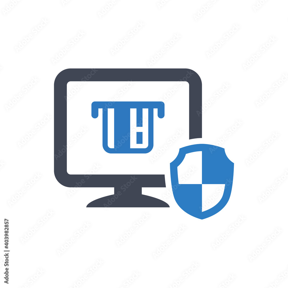 Poster safe online banking icon