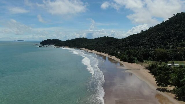 The Telok / Teluk Melano Coastline and Beach at the most southern tip of the Tanjung Datu part of Sarawak and Borneo Island