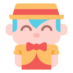 Pinocchio icon for web element , webpage, application, card, printing, social media, posts etc.