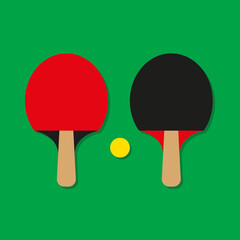 Ping pong vector icon on white background. color editable