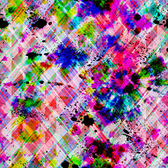 Abstract Cross Hatch Multi Colour Dye Pattern