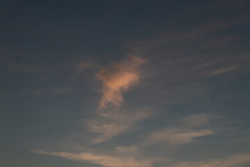 The Orange light of Sunrise ,silhouette and blue sky in the morning