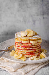 Banana pancakes with homemade jam