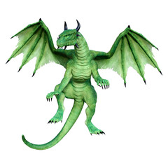 Fototapeta premium 3D Rendering Fairy Tale Dragon on White