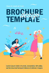 Senior couple dancing at family party