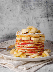 Banana pancakes with homemade jam