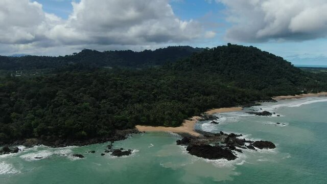 The Telok / Teluk Melano Coastline and Beach at the most southern tip of the Tanjung Datu part of Sarawak and Borneo Island