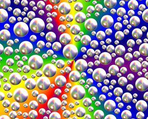White bubbles, galaxy abstract background with spheres